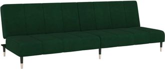 vidaXL Sofá cama de 2 plazas terciopelo verde oscuro Vidaxl