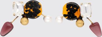 Dries Van Noten Orecchini pendenti in ottone, vetro e conchiglia