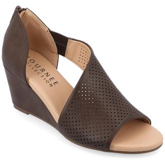Journee Collection Women & apos;s Aretha Medium and Wide Width Wedge Sandals