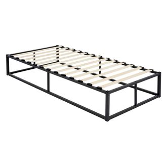 ML Design Cama met&aacute;lica negra, 90x200 cm, acero