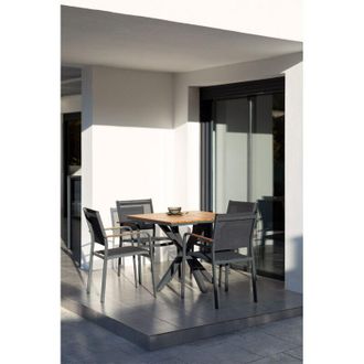Sklum Set De Mesa Cuadrada (90x90 Cm) Y 4 Sillas De Jard&iacute;n Archer Sklum