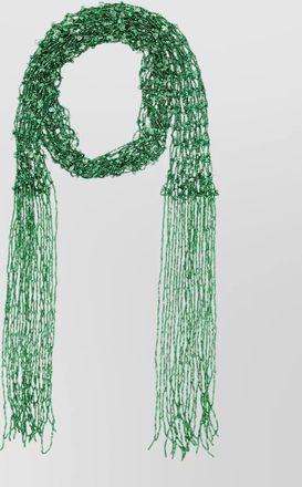 Dries Van Noten mini scarf necklace strass embroidery fringe