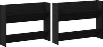vidaXL Vidaxl - Armarios de zapato de pared con estante Otro 2 pcs Roble negro