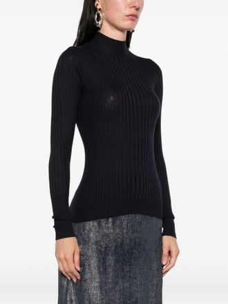 PESERICO Womens Ribbed Mock-Neck Top Aw25 W