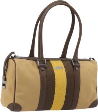 Gucci Pre-owned Vintage Boston Bag - Dames - Vintage Handtas - Beige - ONE Size - Leer - Vintage