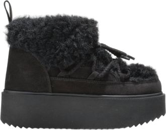 INUIKII Womens Teddy Platform Boot In Black
