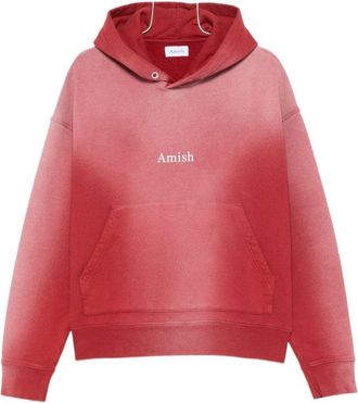 Amish Gradient Red Cotton Hoodie