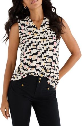 Nic+Zoe Mod Mix Crepe Sleeveless Top in Black Multi at Nordstrom, Size Xx-Large