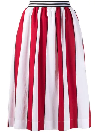 Woolrich Gestreepte plooirok - Rood