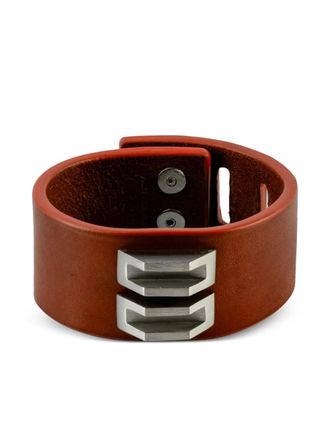 Parts Of Four Restraint Charm inverted pyramid studs bracelet - unisex - Buffalo Leather/Bronze - S - Brown