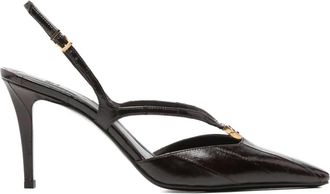 Fendi FFold slingback pumps - women - Calf Leather/Calf Leather/Calf Leather - 39.5 - Brown
