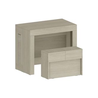 Dmora Conjunto De Mesa Y Sillas Crispin, Composici&oacute;n Multiusos, Conjunto Con Consola Y 1 Banco Extensible, 100% Made In Italy, 66x25h45 Cm, Olmo - Dmora