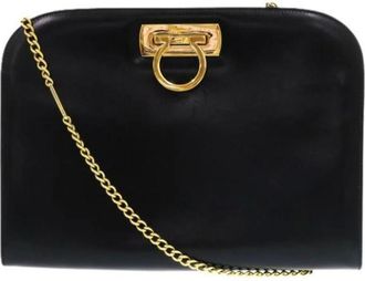 Ferragamo Pre-owned Cross Body Bags, female, Black, Size: ONE SIZE Pre-owned Leather shoulder-bags