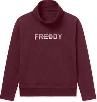 Freddy Felpa donna collo alto con inserto sul fondo effetto 2-in-1