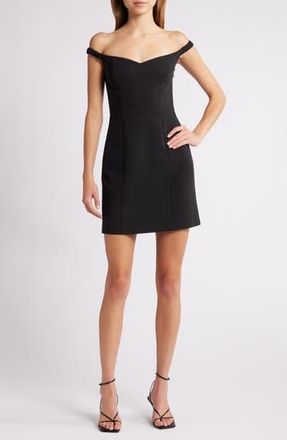 French Connection Azra Sweetheart Neck Minidress in 01-Black at Nordstrom Rack, Size 14