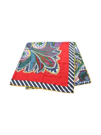 Herm&egrave;s 2010s Carrejean Le Jardin Maharani sjaal - Rood