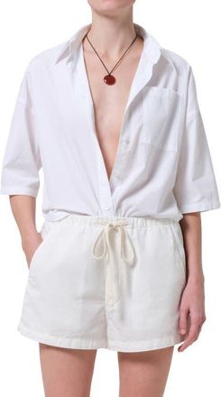 Citizens Of Humanity Frances Cape Cotton Cropped Button-Up Shirt in Optic White at Nordstrom, Size X-Large