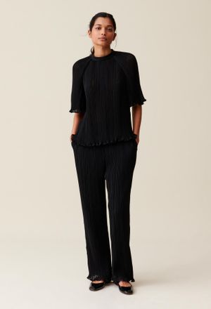Claudie Pierlot Pantalon fluide plissé volanté