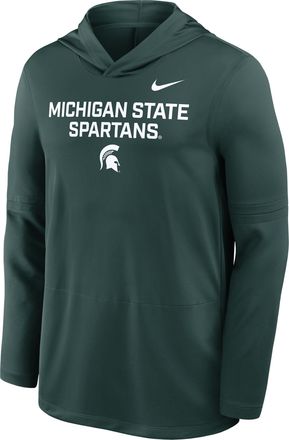 Nike Michigan State Sideline Nike Mens Dri-FIT College Long-Sleeve Hooded Top in Green | 03B93EYMST-7XL
