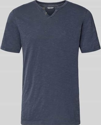 Jack & Jones Jack & Jones T-Shirt aus Baumwolle Modell SPLIT in Dunkelblau, Gr&ouml;&szlig;e XXL