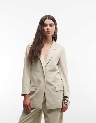 AllSaints Aleida Tri - Blazer sartoriale verde pallido in coordinato