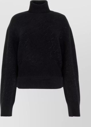 Blumarine ribbed alpaca blend sweater with cropped cut