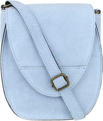 Girly HandBags Oval Flap Suede Shoulder Bag (Serenity)