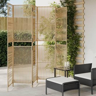 vidaXL Biombo De 6 Paneles Rat&aacute;n Sint&eacute;tico Beige Vidaxl