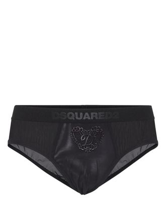 Dsquared2 Slip con logo ricamato - Nero