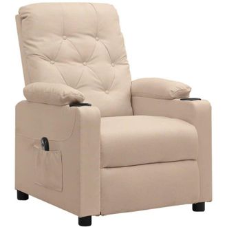 vidaXL Vidaxl - Sill&oacute;n Reclinable El&eacute;ctrico De Tela Crema