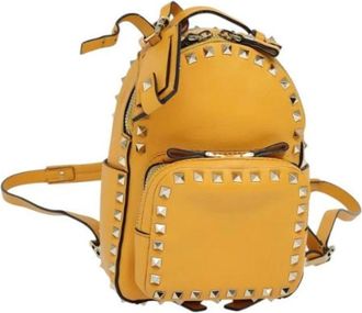 Valentino Pre-owned Leather backpacks - Dames - Vintage Rugzakken - Geel - ONE Size - Leer - Vintage