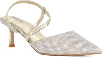 Dune London Womens Ladies Wf Charming - Mid Height Open Courts - Gold Leather - Size UK 6