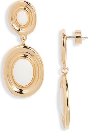 Nordstrom Oval Frame Shell Drop Earrings in White- Gold at Nordstrom