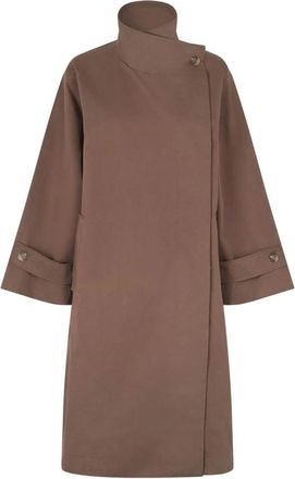 Lollys Laundry Lockerbie LL Coat - Dames - Mantel - Bruin - S - Wol - Jassen
