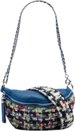 Chanel Borsa Chanel Pre-owned in Tweed e Pelle - - Pre-owned - Donna - Blu - ONE SIZE