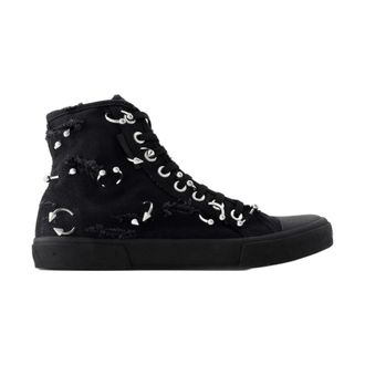 Balenciaga Schoenen, Dames, Zwart, 38 EU, Katoen, Paris High Top Sneakers - Canvas - Zwart