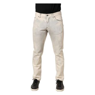 Dolce & Gabbana Slim-fit Jeans, male, Beige, Size: M Tie Dye Straight Jeans