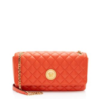 Versace Quilted Lambskin Medusa Medium Flap Bag