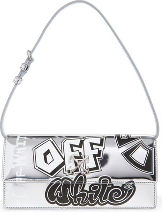 Off-white Jitney 1.0 Logo Shoulder Bag in Silver - Black at Nordstrom