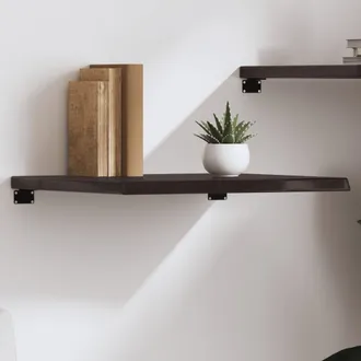 vidaXL Estante Pared Madera Roble Tratada Marr&oacute;n Oscuro 60x50x(2-4) Cm Vidaxl