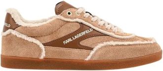 Karl Lagerfeld Kandidate Suede Sneakers - Dames - Schoenen - Bruin - Maat: 36 EU Su&egrave;de
