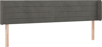 vidaXL Cabecero De Terciopelo Gris Oscuro 203x16x78/88 Cm Vidaxl