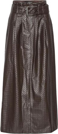 Rotate Gonna midi con cintura - Marrone