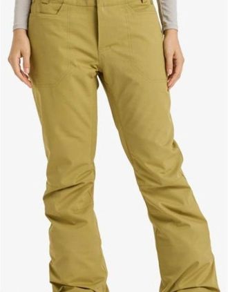 Roxy Womens Roxy Womens Diversion Tailored Waterproof Snow Pants - Yellow - Size: 10/8/10