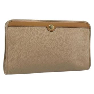Dior Pre-owned Clutch Bag - Dames - Pre-owned - Beige - Maat: ONE Size Leer