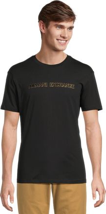 A|X Armani Exchange Mens Jersey Brand T-Shirt, Black, M