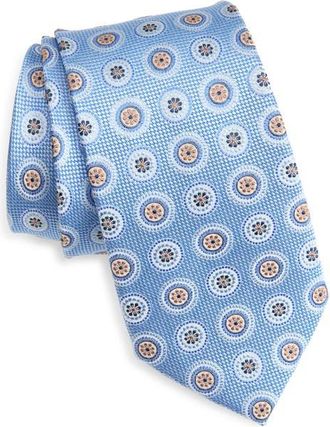 Nordstrom Medallion Silk Tie in Lt Blue at Nordstrom