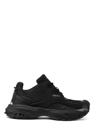 スニーカー VERSACE Men Sneakers Black 10154371A10925 2B02P Versace Men's Medusa Logo Black Leather Sneakers Shoes US 11