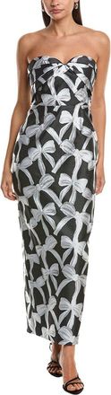 Milly Donna Ribbon Jacquard Heart Neck Dress