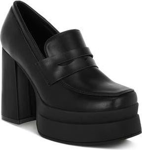 London Rag Edwina Block Heel Platform Pump in Black at Nordstrom Rack, Size 7.5